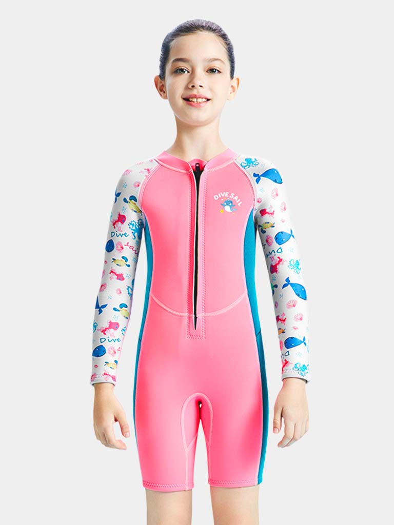 DIVE & SAIL Girls 2.5MM Long Sleeve Cartoon Wetsuit