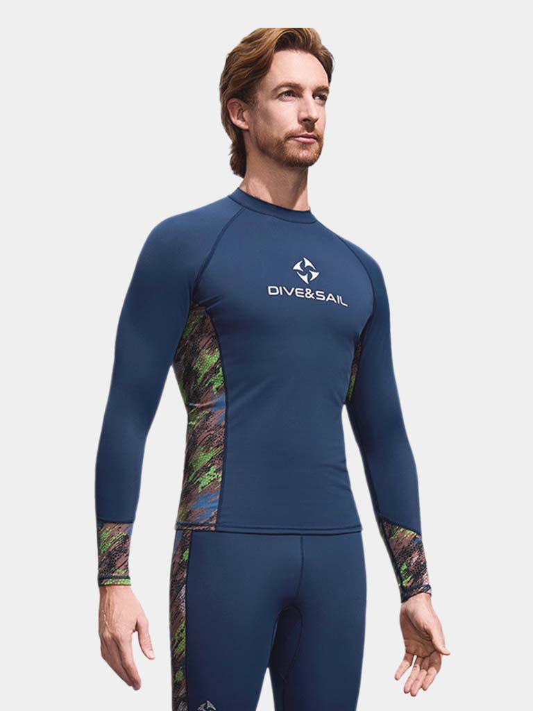 DIVE & SAIL Quick-Dry Sun-Proof Long-Sleeve Two-Piece Dive Skin Swimwear