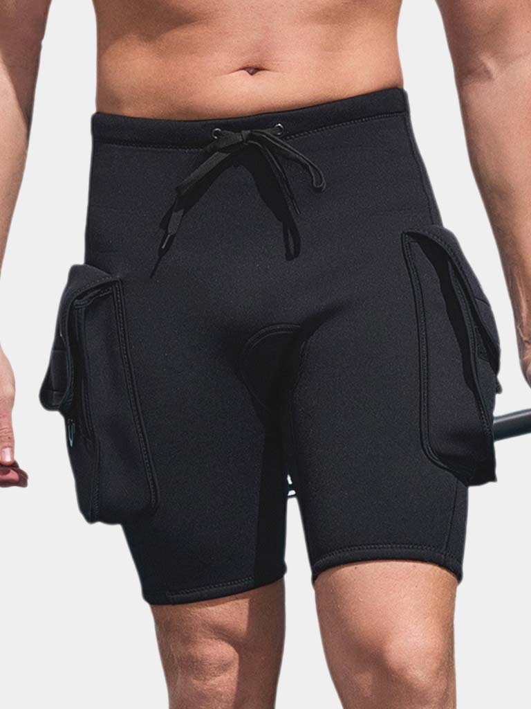 DIVE & SAIL Men 3MM Neoprene Surf Diving Shorts with Large Pockets
