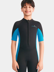 DIVE & SAIL Youth 2.5MM Front Zip Short Sleeve Shorty Wetsuit
