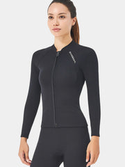 2MM Black Neoprene Front Zip Wetsuit Jacket
