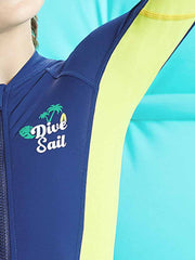 Dive & Sail Boys Long Sleeve UV Protection One Piece Swimsuit