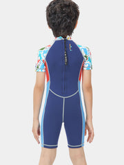 DIVE & SAIL Boys 2MM Dinosaur Cartoon Shorty Wetsuit