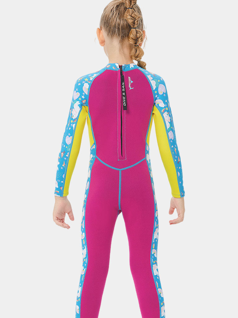DIVE SAIL Full Body Colourful Warm Wetsuit Back