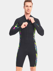 DIVE SAIL Men Long sleeve Front Zip Wetsuit Black Front