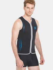 DIVE & SAIL Mens Front Zip 3mm Sleeveless Weuitst, Black