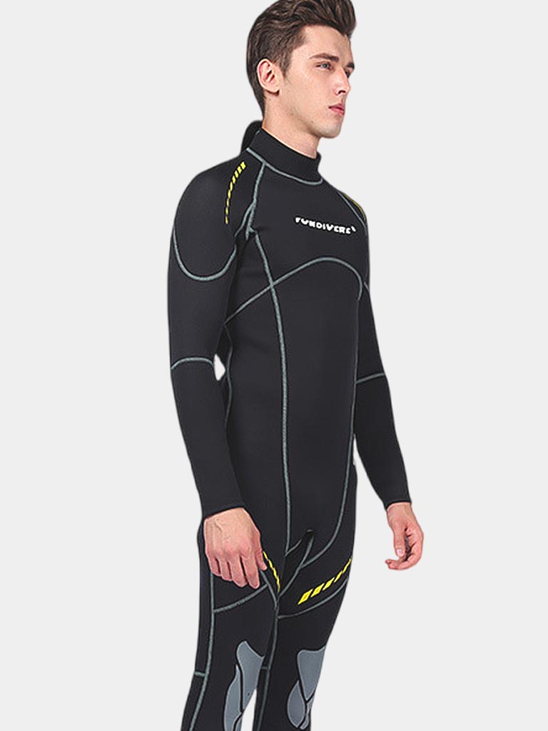 FUNDIVERS Men Long Sleeve Wetsuit Grey Side
