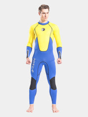 HISEA Men 3MM Long Sleeve Full Wetsuit Blue Yellow
