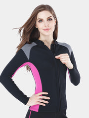 MYLEDI Ladies 2mm Front Zip Wetsuit Jacket Pink