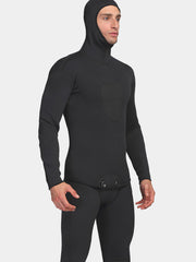 MYLEDI Men Two Piece Hooded Wetsuit Black Side