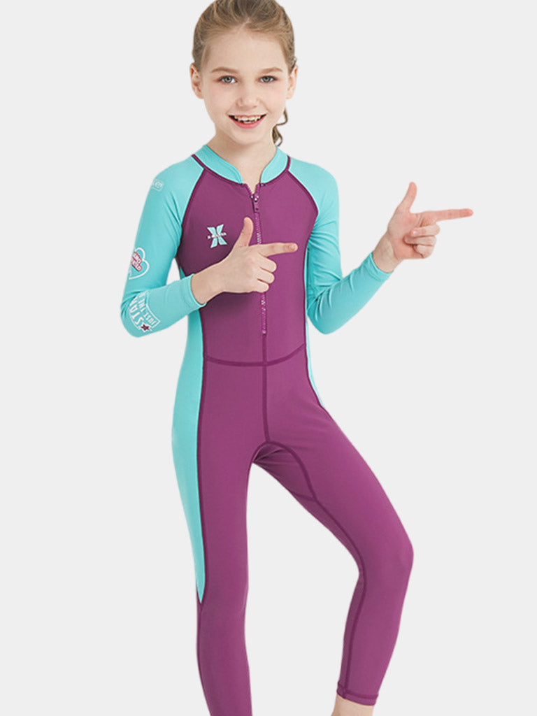 One Piece Full Body Wetsuit for Children Purple