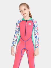 SABOLAY Girls One Piece Neoprene Thermal Wetsuit Pink Green
