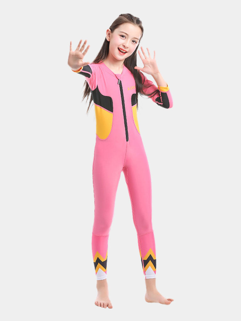 ZCCO Girls Long Sleeve One Piece Wetsuit Pink